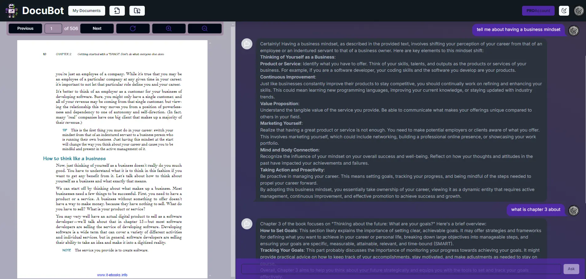 DocuBot interface screenshot